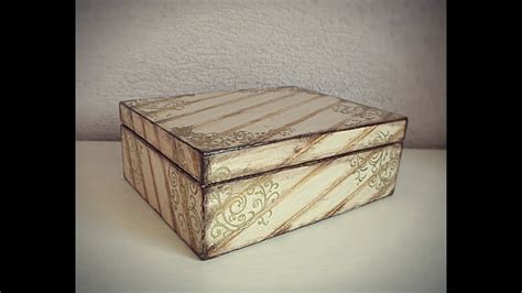 Modern farmhouse and industrial decorating sometimes feature these old… How to decorate a wooden box decoupage - YouTube