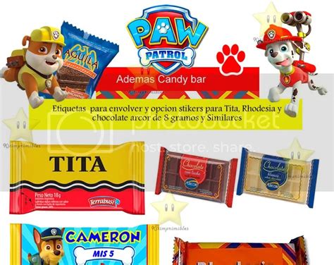 Kit Imprimible Candy Bar Paw Patrol Nene Golosinas Y Mas Kit Imprimibles