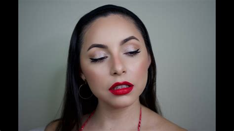 My Everyday Makeup Tutorial With A Red Lip Youtube