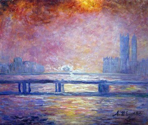 The Thames At Charing Cross Painting By Claude Monet Reproduction