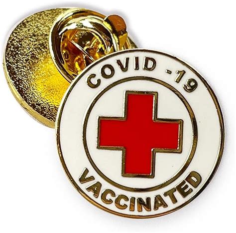 Vaccinated Covid 19 Coronavirus Enamel Lapel Pin Covid19 Bage Gold