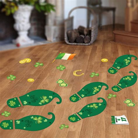 St Patricks Day Decorations Leprechaun Footprints Floor