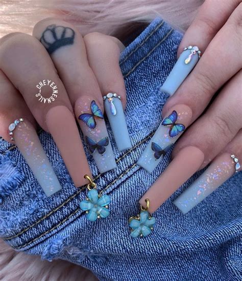 Trendy Summer Nails Ideas Hot Acrylic Blue Coffin Nails Design Mycozylive Com