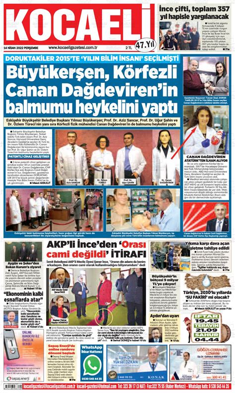 14 Nisan 2022 tarihli Kocaeli Gazete Manşetleri