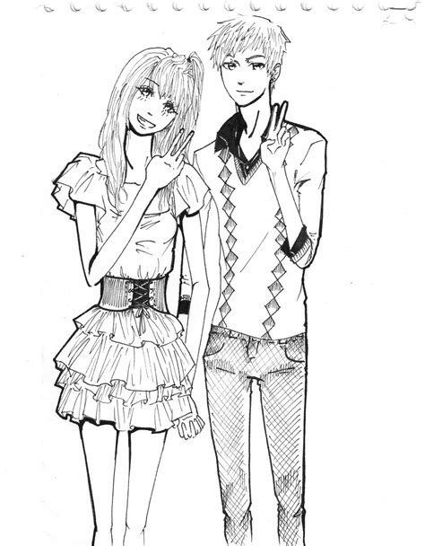 Anime couple cute easy drawings. cute couple by KuskiAngel on DeviantArt