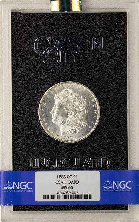 1883 Cc 1 Morgan Silver Dollar Coin Gsa Hoard Uncirculated Ngc Ms65