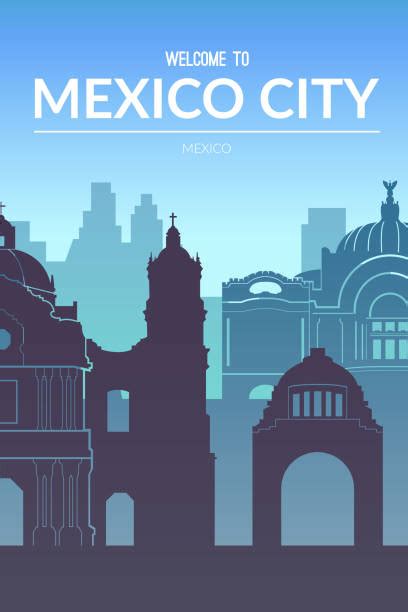Mexico City Skyline Silhouette Illustrations Royalty Free Vector