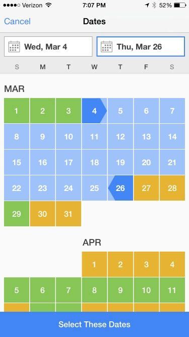 She searched for a dating app based in astrology because of compatibility charts. Calendar Date Selector - Hoppr | Mobile design patterns ...