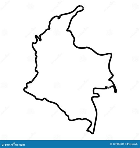 Mapa De Frontera De Contorno Negro S Lido De Colombia Rea De Pa S