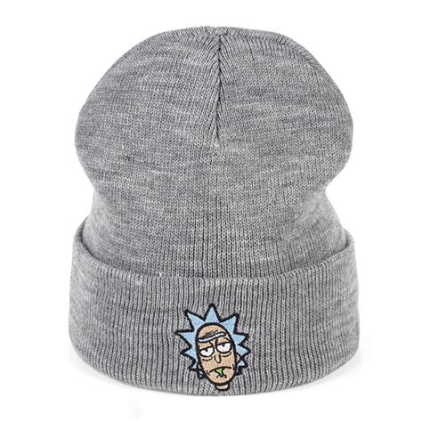 Rick And Morty Winter Hats Rick Beanies Elastic Brand Embroidery Ski