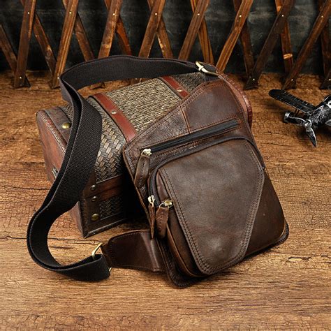 Mens Leather Crossbody Sling Bag The Art Of Mike Mignola