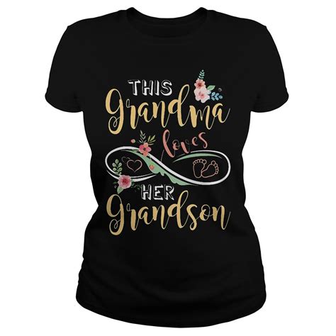 This Grandma Loves Her Grandson Shirt Hoodie Sweater Longsleeve T Shirt