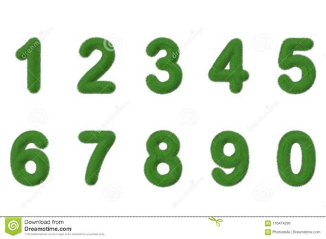 Grass Numbers And Symbols Shapes Royalty Free Stock Photography