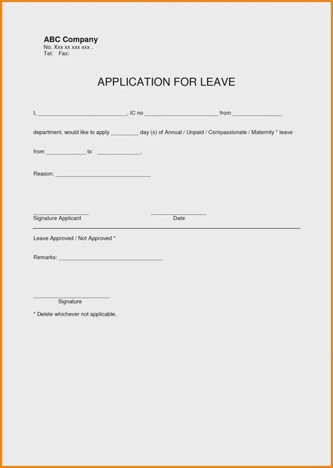 Use a readable format, layout, and font as you want to make it as easy. Best Of Leave Application form Template Case Worker Sample ...