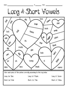 Search through 623,989 free printable colorings at getcolorings. Long & Short Vowel Valentines Coloring Page by ...