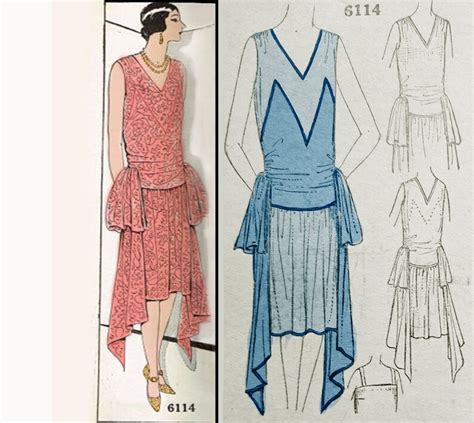 1920s Style Dramatic V Neck Drop Waist Evening Dress With Etsy