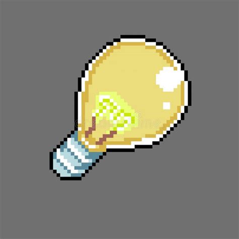 Vector Pixel Art Light Bulb Stock Vector Illustration Of 8bit Light 246886193