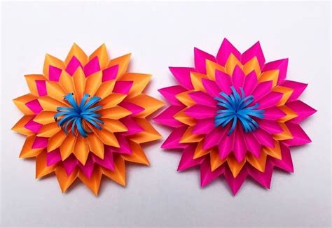 Origami Dahlia Paper Flower Easter Holiday Decor Ornament T Ebay