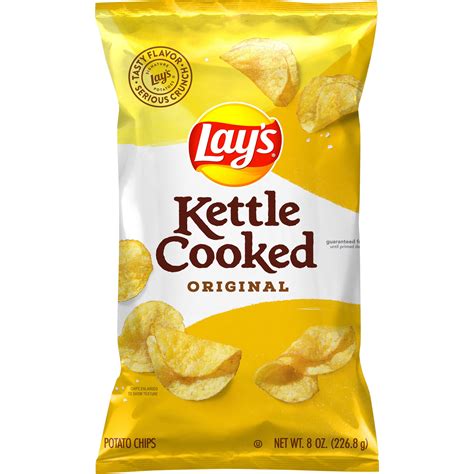 Lays Kettle Cooked Potato Chips Original 8 Oz Bag