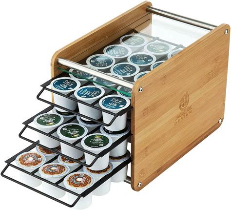Fitnate Coffee Drawer For K Cup Coffee Storage Organizer For 36 K Cup With A Rack Mat For Most