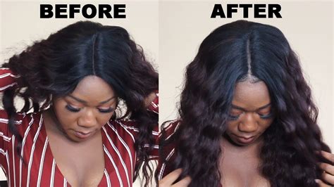 Putting the wig on it makes it easy to cut the lace off.1 x research source. How to Make Synthetic Wig Look Natural with NO LEAVE OUT ...
