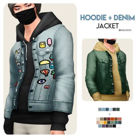 Hoodie Denim Jacket By Nucrests Nucrests On Patreon Sims 4 Men