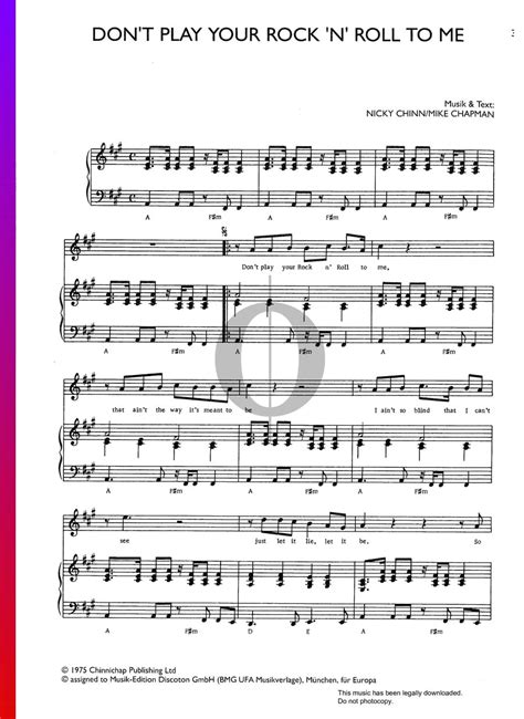 Dont Play Your Rock N Roll To Me Sheet Music Piano Voice Pdf