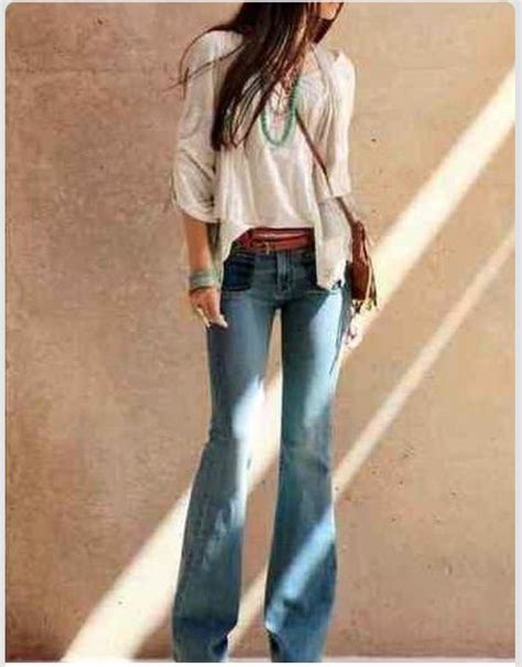 Must Experience These Jeans Hippie Chic Bohemian Style Outfits With Bootcut Jeans Bohemian
