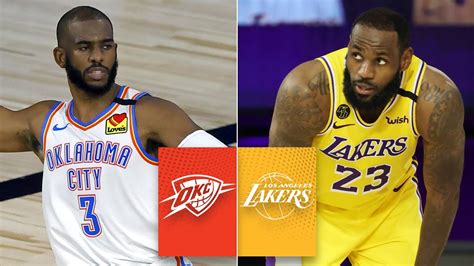Here is how to watch and the time of the game. Oklahoma City Thunder vs. Los Angeles Lakers FULL HIGHLIGHTS | 2019-20 NBA Highlights - The ...