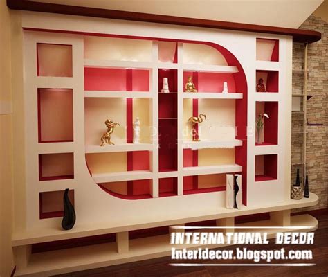 Modern Gypsum Board Wall Interior Shelvesl Design 711×600 Pixels