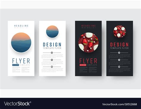 Design Flyer In A Minimalist Style With A Round Vector Image