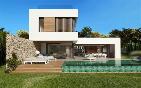 This modern neoclassical villa interior design is closing the gap between classical and contemporary styles to add timeless elegance, warmth, and personality. Contemporary Villa project in Santa Ponsa. Exclusive villas, apartments and estates.