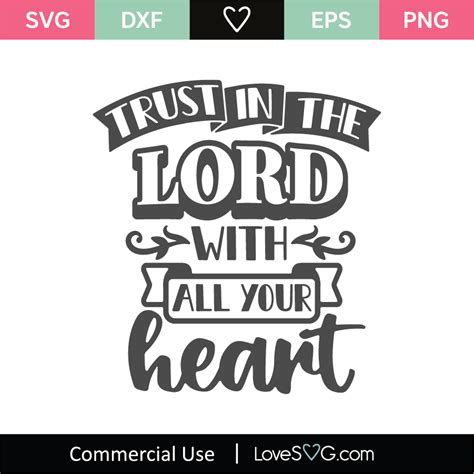 Trust In The Lord With All Your Heart Svg Cut File