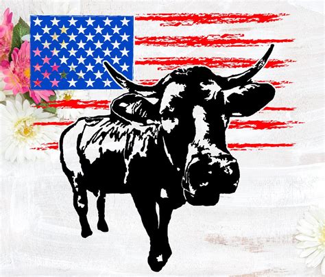 american flag cow digital png cut file svg jpeg download etsy