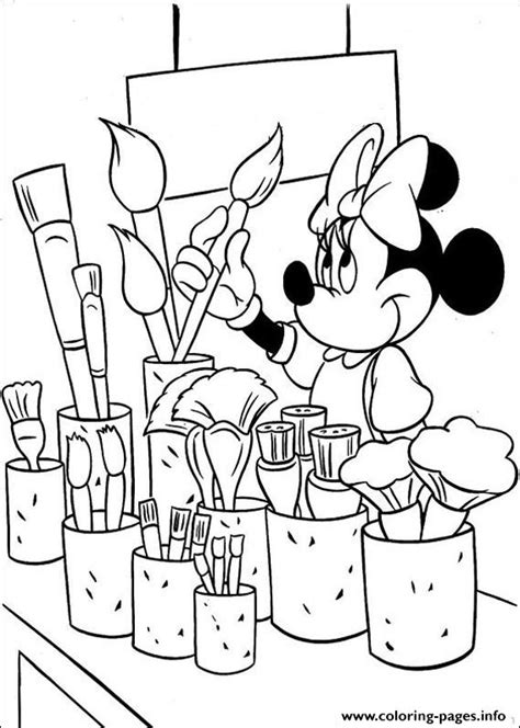 • create beautiful hd images from pixel art. Minnie Wants To Paint Disney 02c7 Coloring Pages Printable