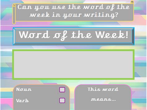 Word Of The Week Poster Teaching Resources
