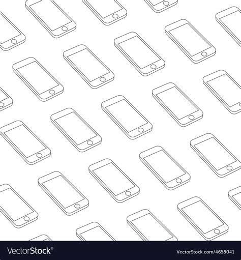 Seamless Pattern With Repeating Smart Phone Vector Image