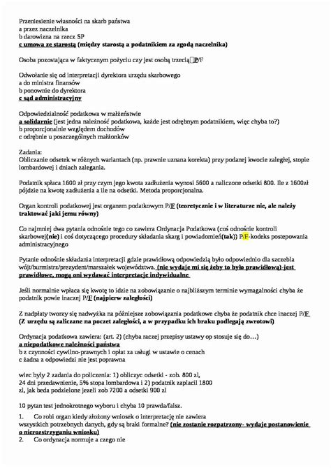 Ordynacja podatkowa - wykłady - Notatek.pl