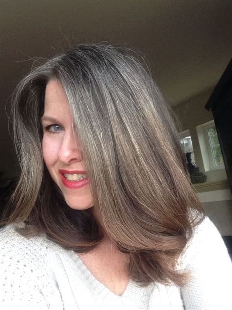 Creamy white or steely gray tones in your hair are beautiful. Growing out gray hair. 14 months of growth. February 2015 ...