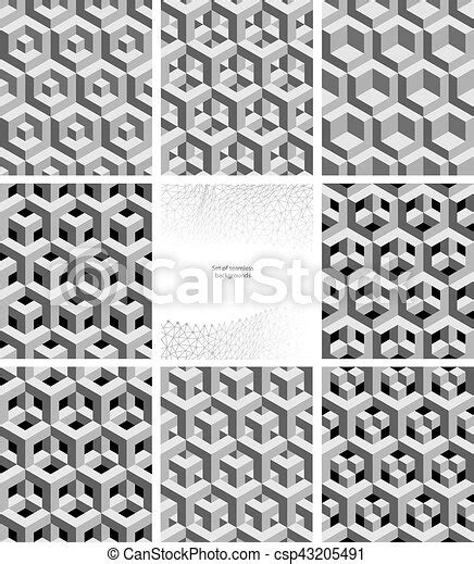 Seamless 3d Pattern 3d Abstract Cubes Seamless Pattern Illustration