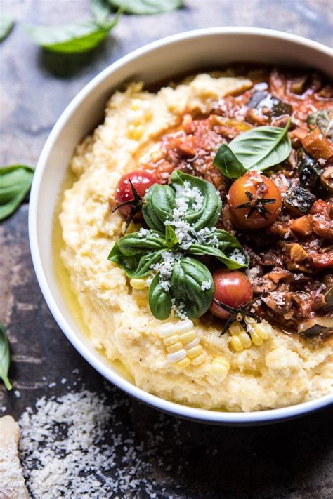 Late Summer Vegetable Bolognese With Creamy Polenta Half Baked