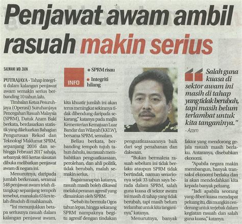 Pekerja sektor awam ditawarkan kursus untuk meningkatkan. Helang Puteh: Statistik rasuah penjawat awam terus ...