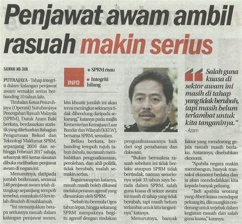 Rasuah sudah jadi sebahagian dari budaya warga malaysia. Helang Puteh: Statistik rasuah penjawat awam terus ...