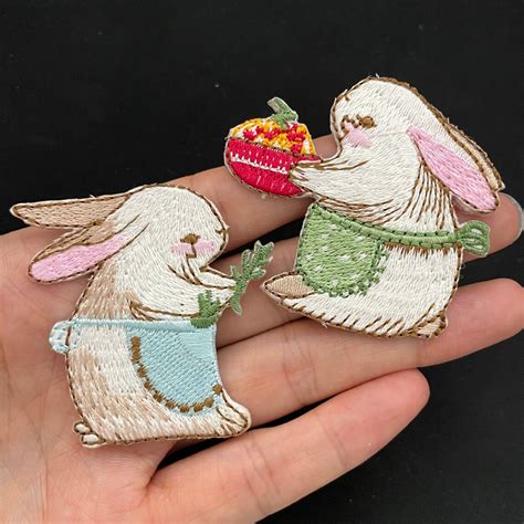 A Set Cute Rabbit Patch Iron on Patch Embroidered PATCH Embroidery