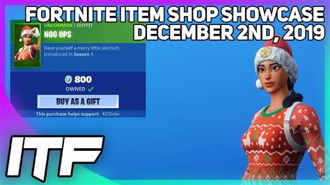 Fortnite Item Shop Rare Nog Ops Is Back December 2nd