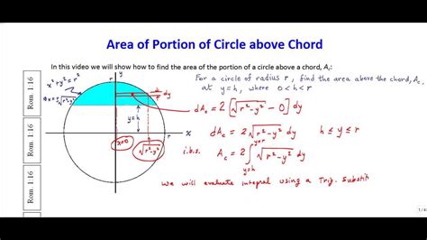 In circle o, the radius is 8 inches and minor arc is intercepted by a central angle of 110 degrees. Area of Portion of Circle above Chord (a.k.a. "Circular ...