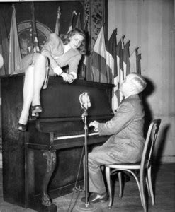 February Actress Lauren Bacall Sits Suggestively On Top Of Trumans Piano His Wife