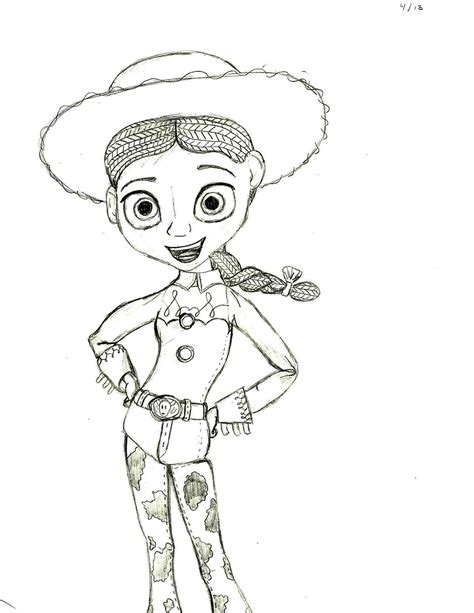 Sketch Of Jessie From Toy Story