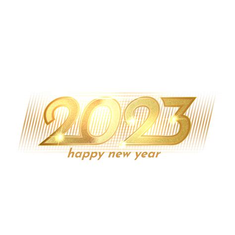 Golden 2023 Glow Light Effect Gold Lettering Glitter Happy New Year
