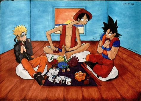 Naruto Luffy And Goku Fan Art Anime Heroes And Antiheroes